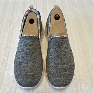 Gray Performance Skechers with Colorful Piping